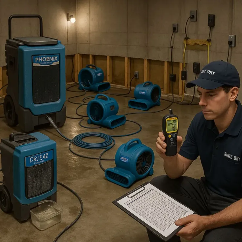 Structural Drying and Dehumidification process in Feasterville, PA